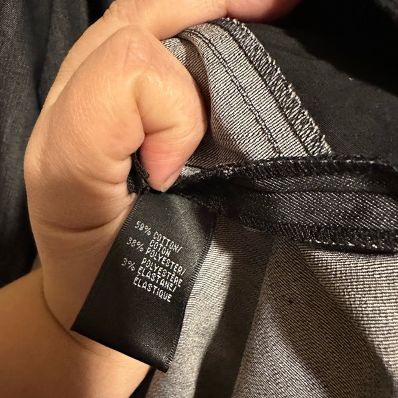 LAFAYETTE 148 New York Dark Chambray Black Denim Nissa‎ Lace-Up Dress Size 14 - Picture 6 of 9